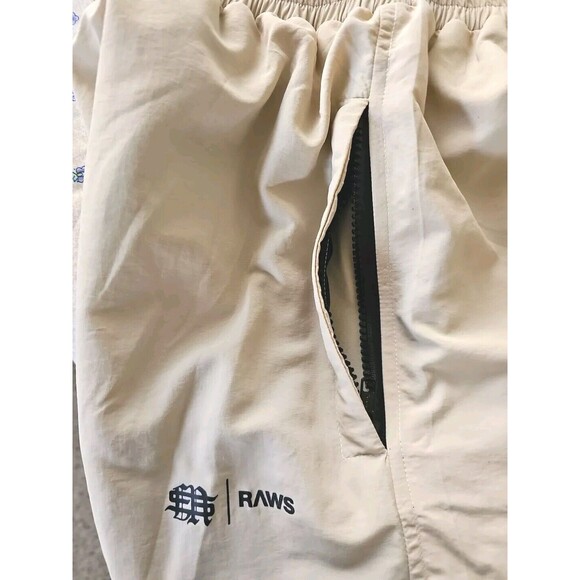 Sol et Al RAWS Track Pants Sand Nylon Lined Black Zipper UK Street Athleisure - Picture 16 of 16
